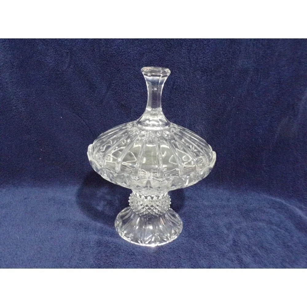 Vintage Godinger Glass Compote or Candy Dish 24% Lead Crystal w/Lid 11
